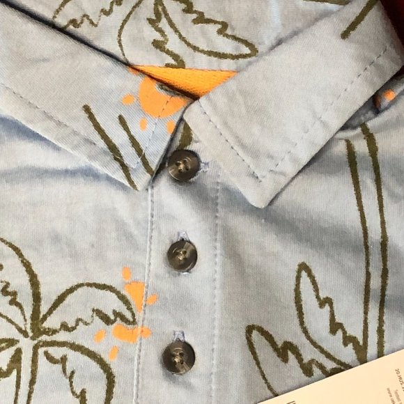 Carter's Baby Boy 2 Piece Bodysuit with Shorts Blue with Palm Trees Sun 3M - Picture 3 of 7